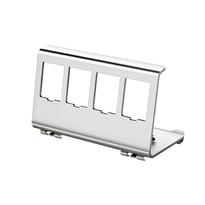Enmane 4-Port Metal DIN-Rail Mounting Module for Snap-in Keystone Jacks,Attaches to Standard 35 Millimeter (mm) DIN Rail with no Tools - Image 1